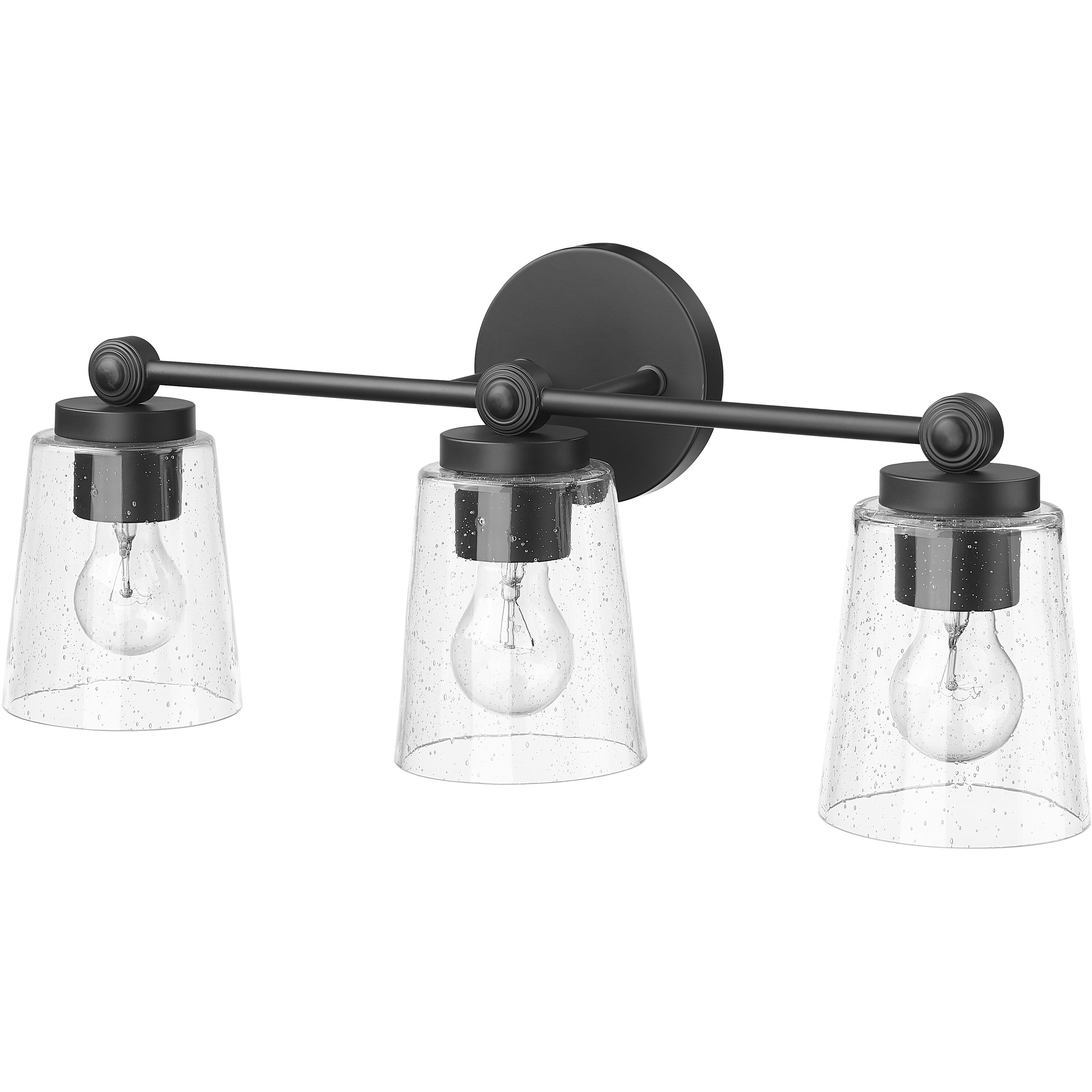 Lauryn 3 Light 22 inch Matte Black Bathroom Vanity Light Wall Light
